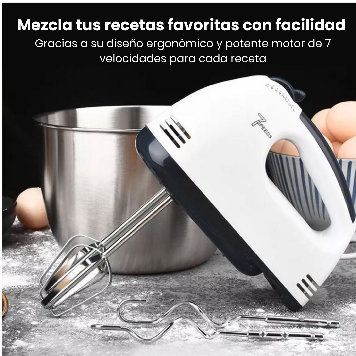 Batidora Multifunción de Mano 7 Velocidades
